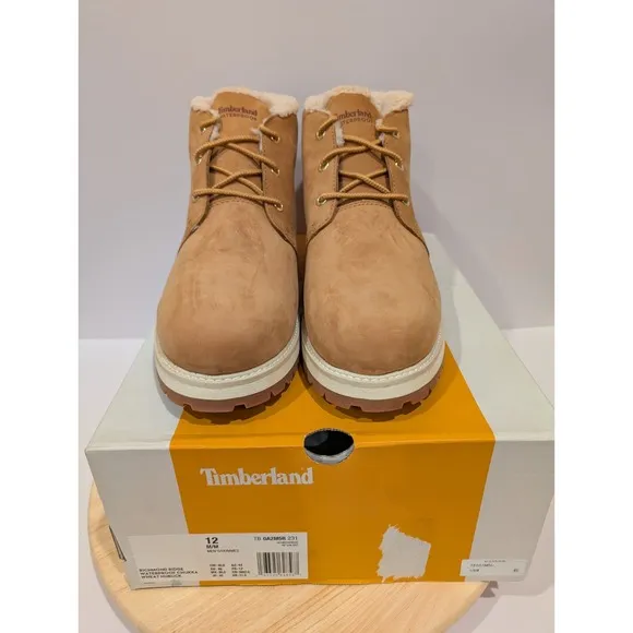 Timberland Richmond Ridge Fur Waterproof Chukka Boots Mens Size 12 Wheat Brown