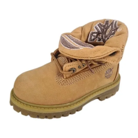 Timberland Roll Top Hex TODDLER Boots Waterproof Wheat Leather