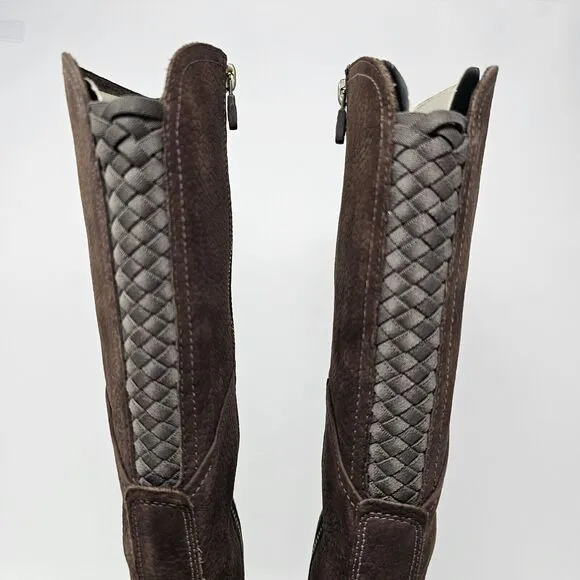 Timberland Stratham Heights Boots Size 8.5 Brown Leather Waterproof Tall