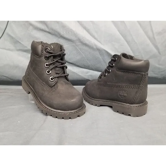 Timberland Toddlers 6&quot; Premium Waterproof Boots Lace Up Black Size 4 NEW IN BOX!