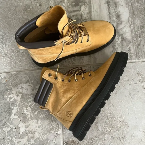 Timberland Waterproof Boots Platform Lace-Up Brown Wheat Nubuck Size 8 Brand New