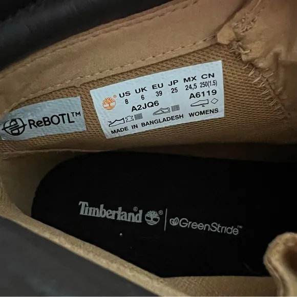 Timberland Waterproof Boots Platform Lace-Up Brown Wheat Nubuck Size 8 Brand New