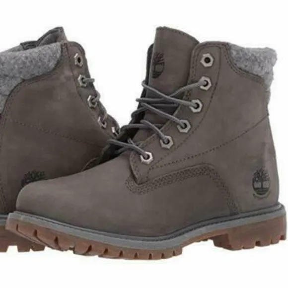 Timberland Waterville 6 Inch Waterproof Grey Nubuck Ankle Boots Shoes 11 NEW