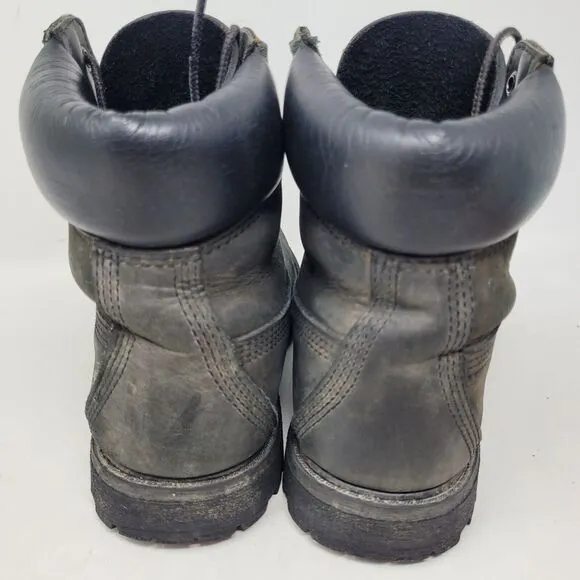 Timberland Women's 6-Inch Premium 8658A Black Waterproof Combat Boots Size 7M