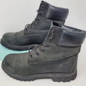 Timberland Women's 6-Inch Premium 8658A Black Waterproof Combat Boots Size 7M