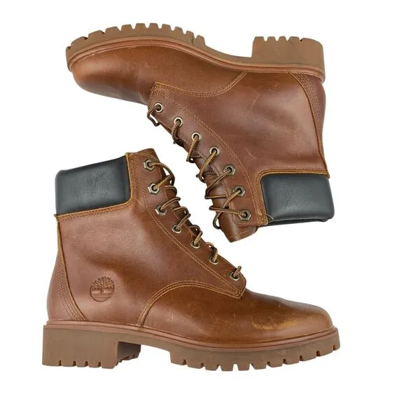 Timberland Women's Ankle Boots 5.5 Brown Leather Distressed Waterproof Lace Up