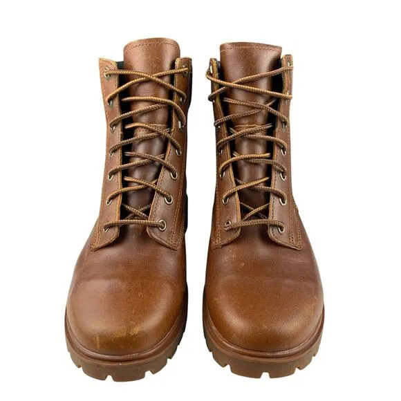 Timberland Women's Ankle Boots 5.5 Brown Leather Distressed Waterproof Lace Up