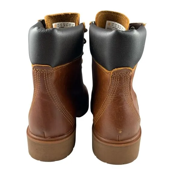 Timberland Women's Ankle Boots 5.5 Brown Leather Distressed Waterproof Lace Up