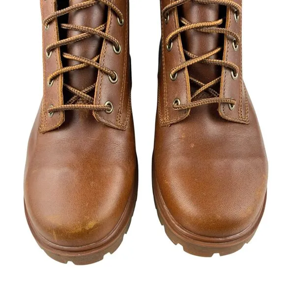 Timberland Women's Ankle Boots 5.5 Brown Leather Distressed Waterproof Lace Up