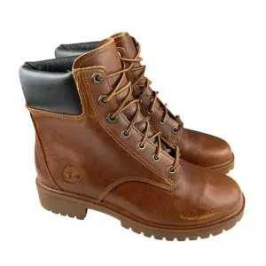 Timberland Women's Ankle Boots 5.5 Brown Leather Distressed Waterproof Lace Up