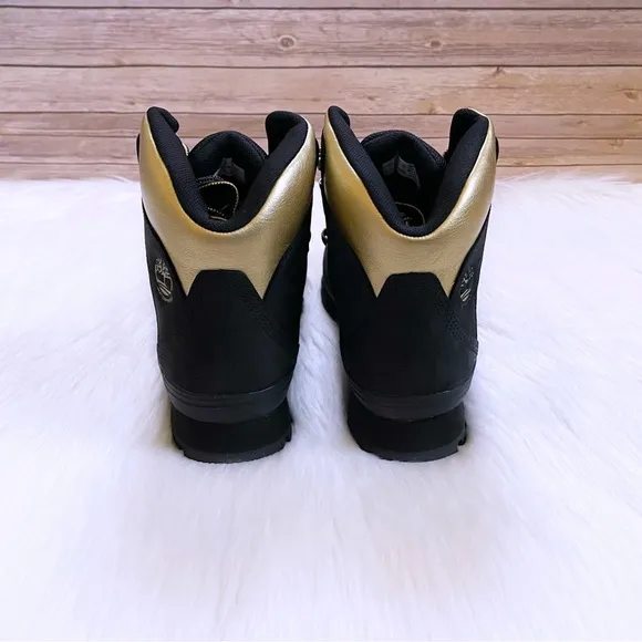 Timberland Women’s Euro Hiker Waterproof Black And Gold Boots
