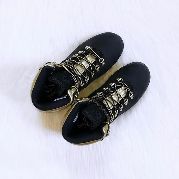 Timberland Women’s Euro Hiker Waterproof Black And Gold Boots