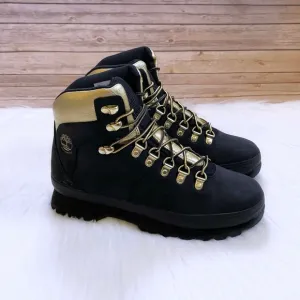 Timberland Women’s Euro Hiker Waterproof Black And Gold Boots