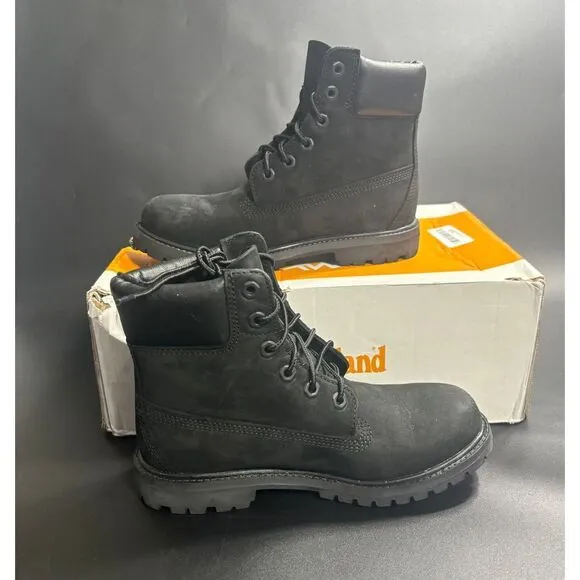 Timberland Women's Premium 6 Inch Waterproof Boots‎ in Black Nubuck Size 7