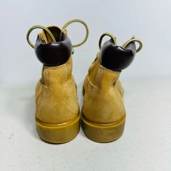 TIMBERLAND Boys Leather Hiking Field BOOTS Wheat Nubuck Size 4M Waterproof