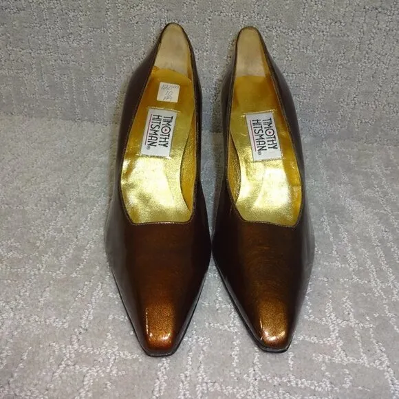 TIMOTHY Hitsman Women's Size 10 N Brown Patent Leather Heeled Shoes