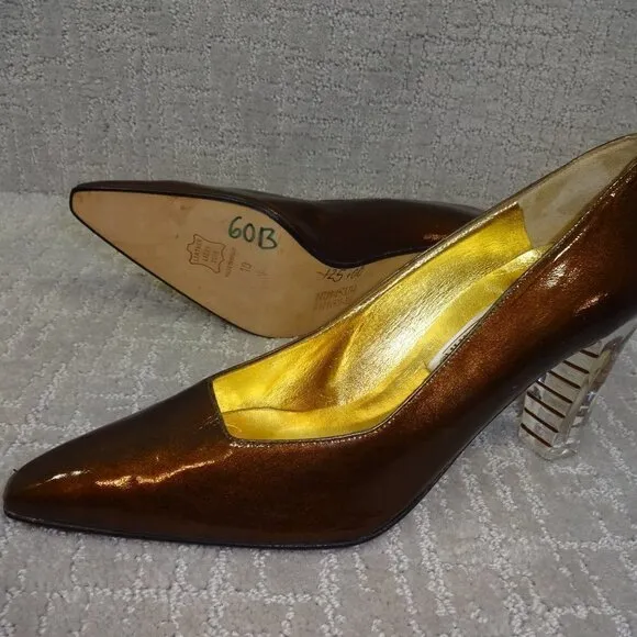 TIMOTHY Hitsman Women's Size 10 N Brown Patent Leather Heeled Shoes