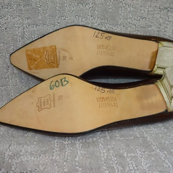 TIMOTHY Hitsman Women's Size 10 N Brown Patent Leather Heeled Shoes