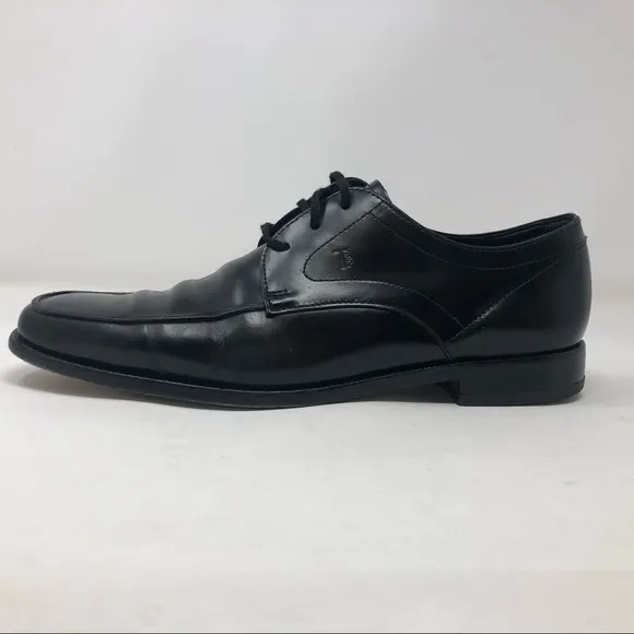 Tod’s 8 mens dress shoes black patent 0265 leather squared toe