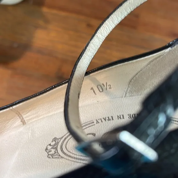 Tod’s Black‎ Patent Leather Pumps Heels with Ankle Buckle - 10.5