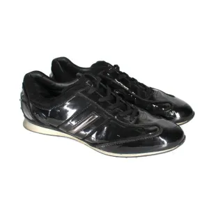 Tod's Black Patent Leather Suede Trim Lace Tie Low Top Sneakers 40.5 Shoes Y2K