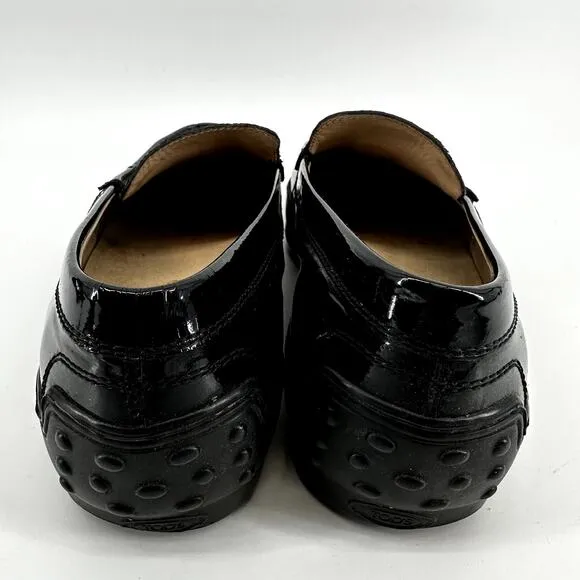 Tod's Gommino Driving Shoes Patent Leather Slip On Formal Black EU 37.5 US 7
