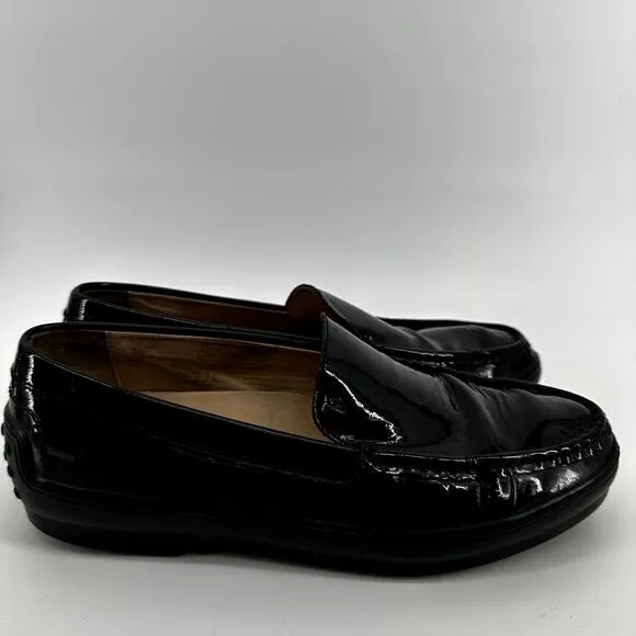 Tod's Gommino Driving Shoes Patent Leather Slip On Formal Black EU 37.5 US 7