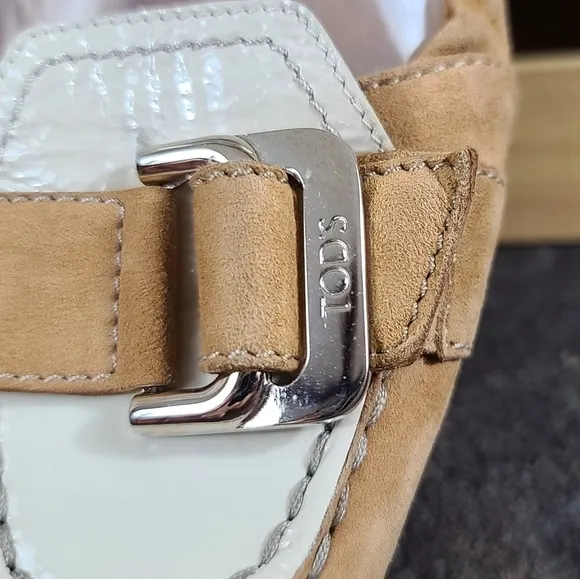TOD'S Suede Patent Leather Ballet Flats 6.5