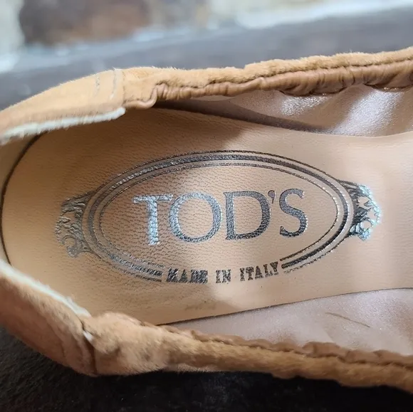 TOD'S Suede Patent Leather Ballet Flats 6.5