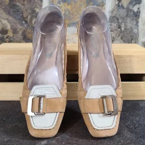 TOD'S Suede Patent Leather Ballet Flats 6.5