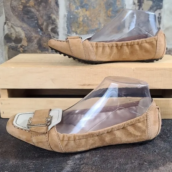 TOD'S Suede Patent Leather Ballet Flats 6.5