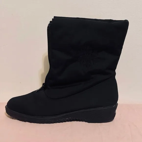 Toe Warmers Women's Jennifer Waterproof Mid Calf Boots | 3633 |‎ Black Size:8.5N