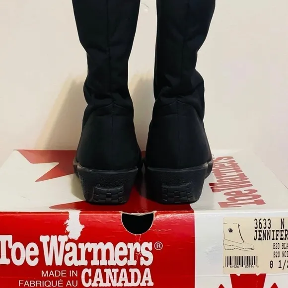 Toe Warmers Women's Jennifer Waterproof Mid Calf Boots | 3633 |‎ Black Size:8.5N
