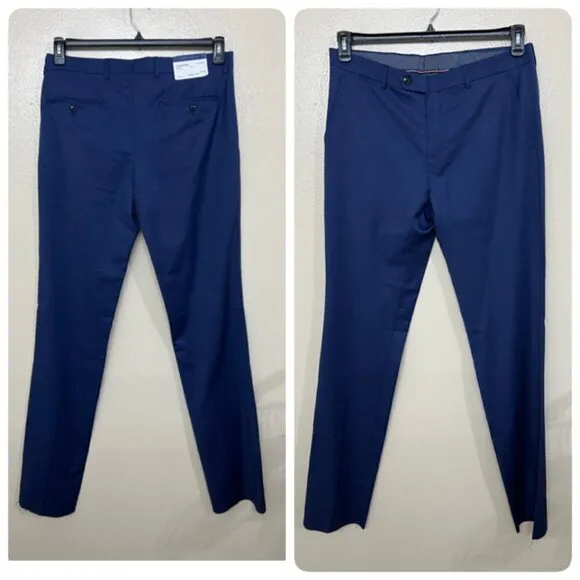 Tommy Hilfiger Slim Fit Stretch Dress Pants 36W 42R in Blue