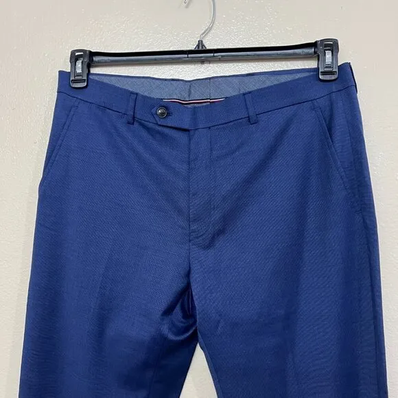 Tommy Hilfiger Slim Fit Stretch Dress Pants 36W 42R in Blue