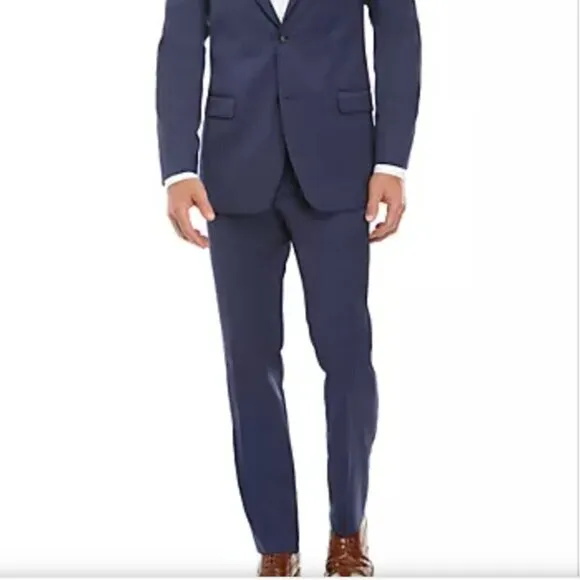 Tommy Hilfiger Slim Fit Stretch Dress Pants 36W 42R in Blue