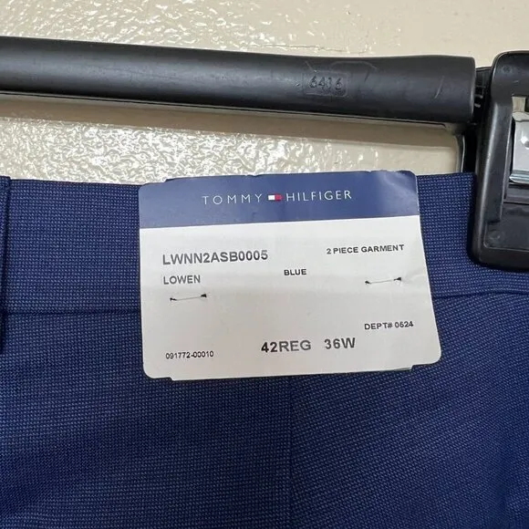 Tommy Hilfiger Slim Fit Stretch Dress Pants 36W 42R in Blue