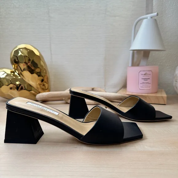 Tony Bianco‎ Kamira Black Mules Sandals, Size 5.5