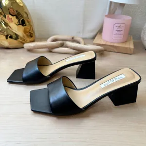 Tony Bianco‎ Kamira Black Mules Sandals, Size 5.5