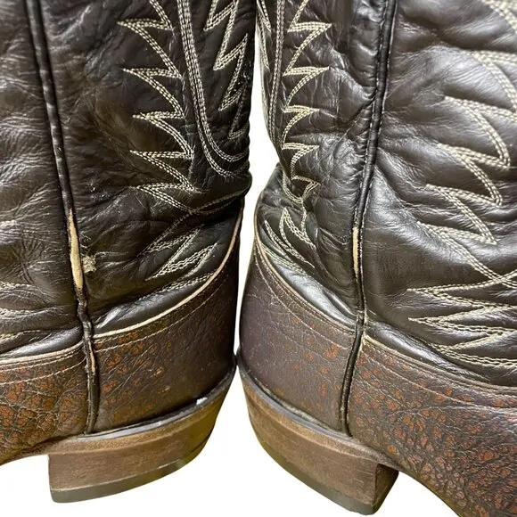 Tony Lama #6218 Buckaroo Men's Leather Pointed Toe Cowboy Western Boots Sz 9D