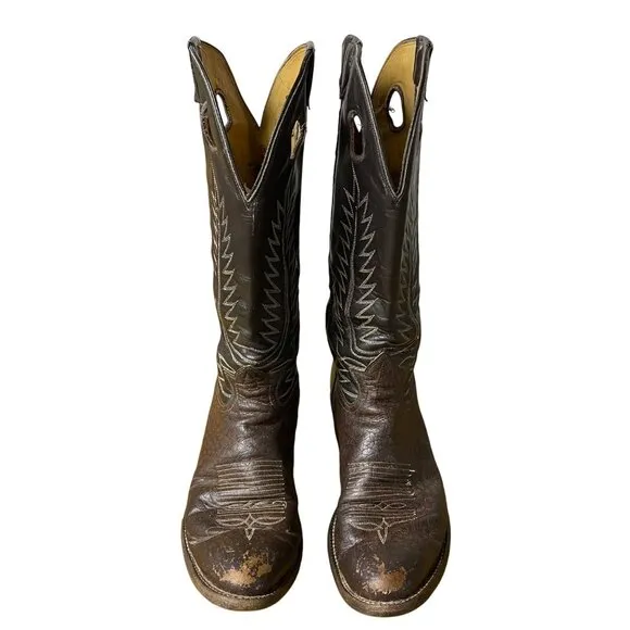 Tony Lama #6218 Buckaroo Men's Leather Pointed Toe Cowboy Western Boots Sz 9D