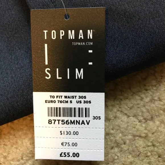 Topman slim dress pants 30x30 NWT