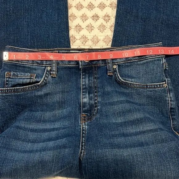 Topshop Moto Dree Fringe Frayed Hem Cropped Jeans Blue Medium Wash Denim Size 28