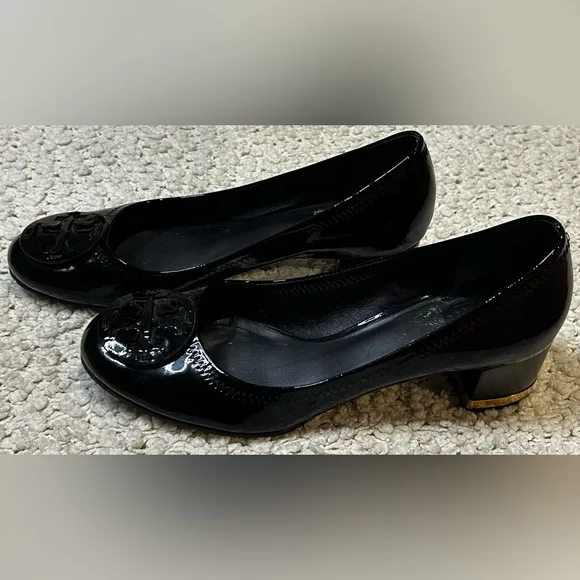 Tory Burch Black Patent “Reva” Pumps