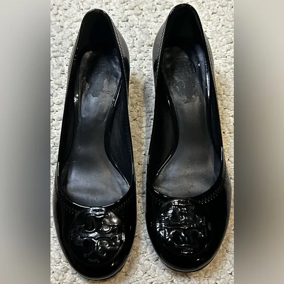 Tory Burch Black Patent “Reva” Pumps
