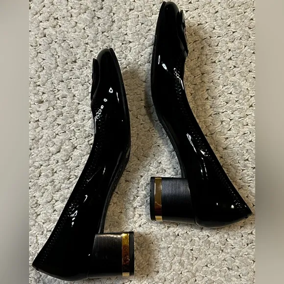 Tory Burch Black Patent “Reva” Pumps