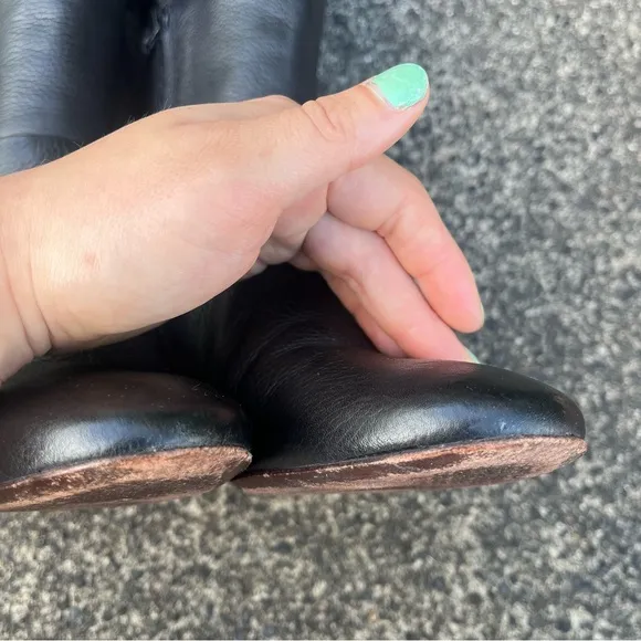 Tory Burch Bowie Black Leather Chunky Over The Knee Boots 6.5