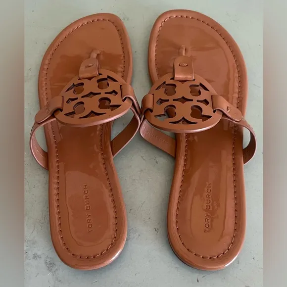 Tory Burch Brown Miller Sandals Shoes Size 7.5