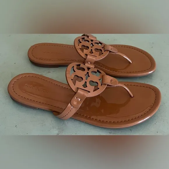 Tory Burch Brown Miller Sandals Shoes Size 7.5