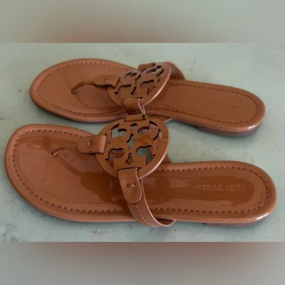 Tory Burch Brown Miller Sandals Shoes Size 7.5